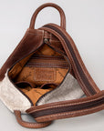 American Darling Backpack Hand Tooled Hair on Leather Western Women Bag | for Laptop School Purse Travel