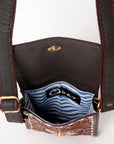 OHLAY KBA127 Cell Phone Holder 100% cotton Denim Genuine Leather women bag western handbag purse