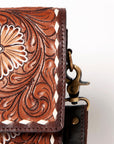 OHLAY KBA127 Cell Phone Holder 100% cotton Denim Genuine Leather women bag western handbag purse
