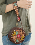 American Darling Canteen Hand Tooled Genuine Leather Women Bag Western Handbag Purse