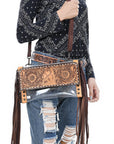 ADBGZ717 American Darling Hand Tooled Genuine Leather Women Bag Western Handbag Purse