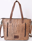 American Darling Crocodile Embossed Genuine Leather Women Bag Western Handbag Purse