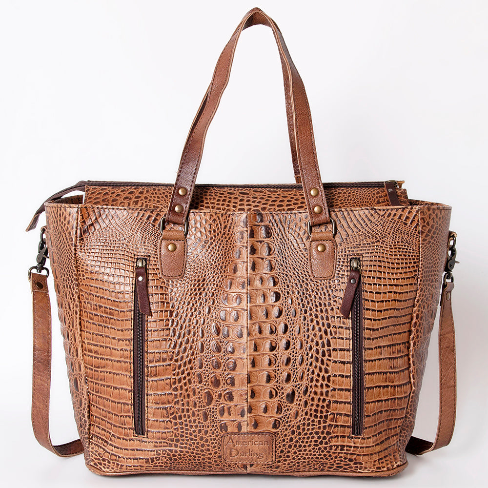 American Darling Crocodile Embossed Genuine Leather Women Bag Western Handbag Purse