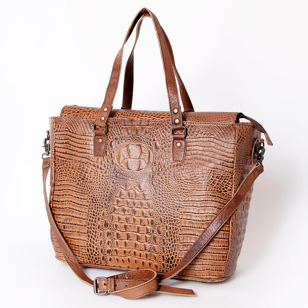 American Darling Crocodile Embossed Genuine Leather Women Bag Western Handbag Purse