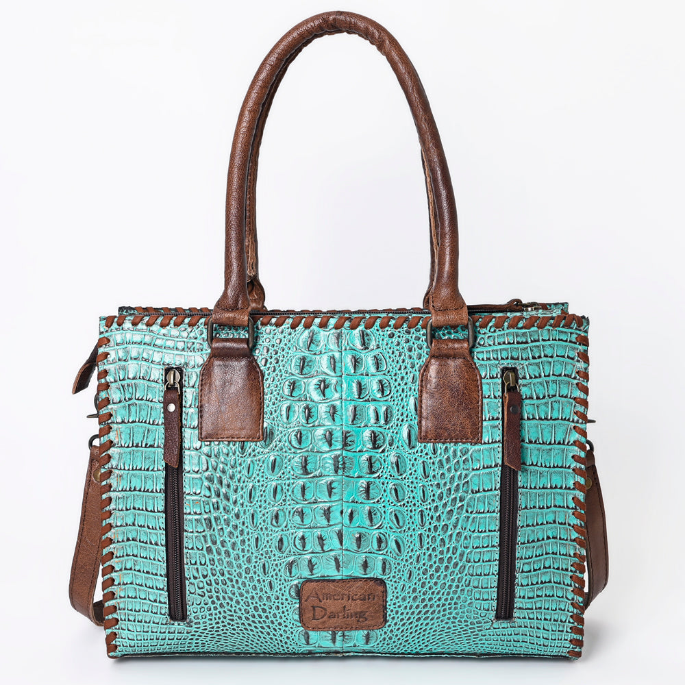 American Darling Crocodile Embossed Genuine Leather Women Bag Western Handbag Purse
