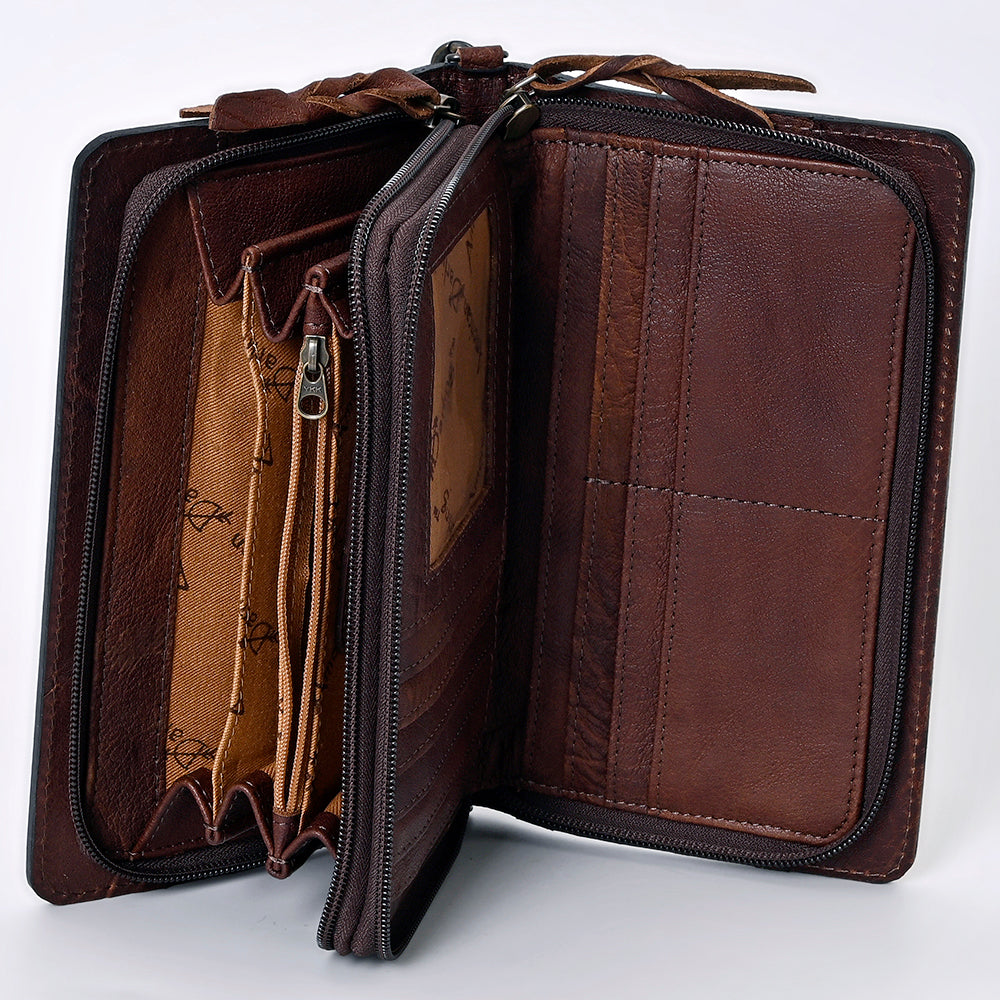 American Darling ORGANISER Upcycled Wool Genuine Leather women bag western handbag purse