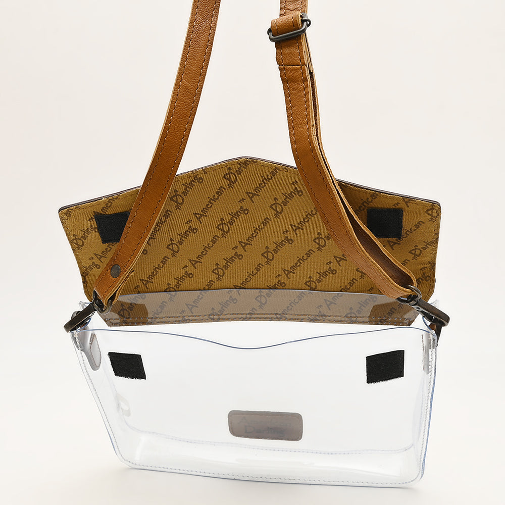 American Darling ADBGZ721 Clear Bag Hand Tooled Genuine Leather Women Bag Western Handbag Purse
