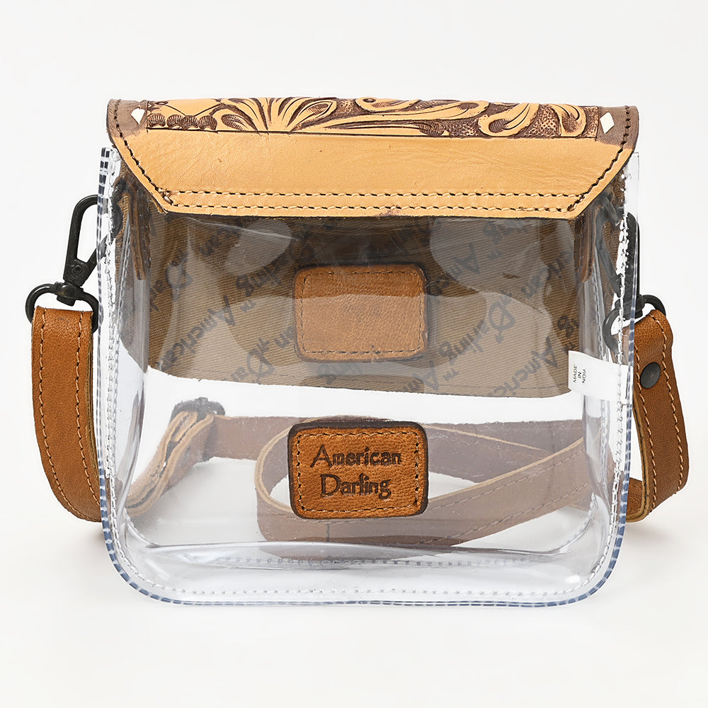 American Darling ADBGZ722 Clear Bag Hand Tooled Genuine Leather Women Bag Western Handbag Purse