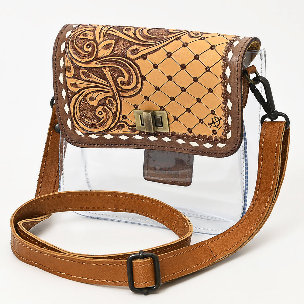 American Darling ADBGZ722 Clear Bag Hand Tooled Genuine Leather Women Bag Western Handbag Purse