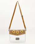 American Darling ADBGZ723 Clear Bag Hand Tooled Genuine Leather Women Bag Western Handbag Purse