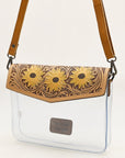 American Darling ADBGZ723 Clear Bag Hand Tooled Genuine Leather Women Bag Western Handbag Purse