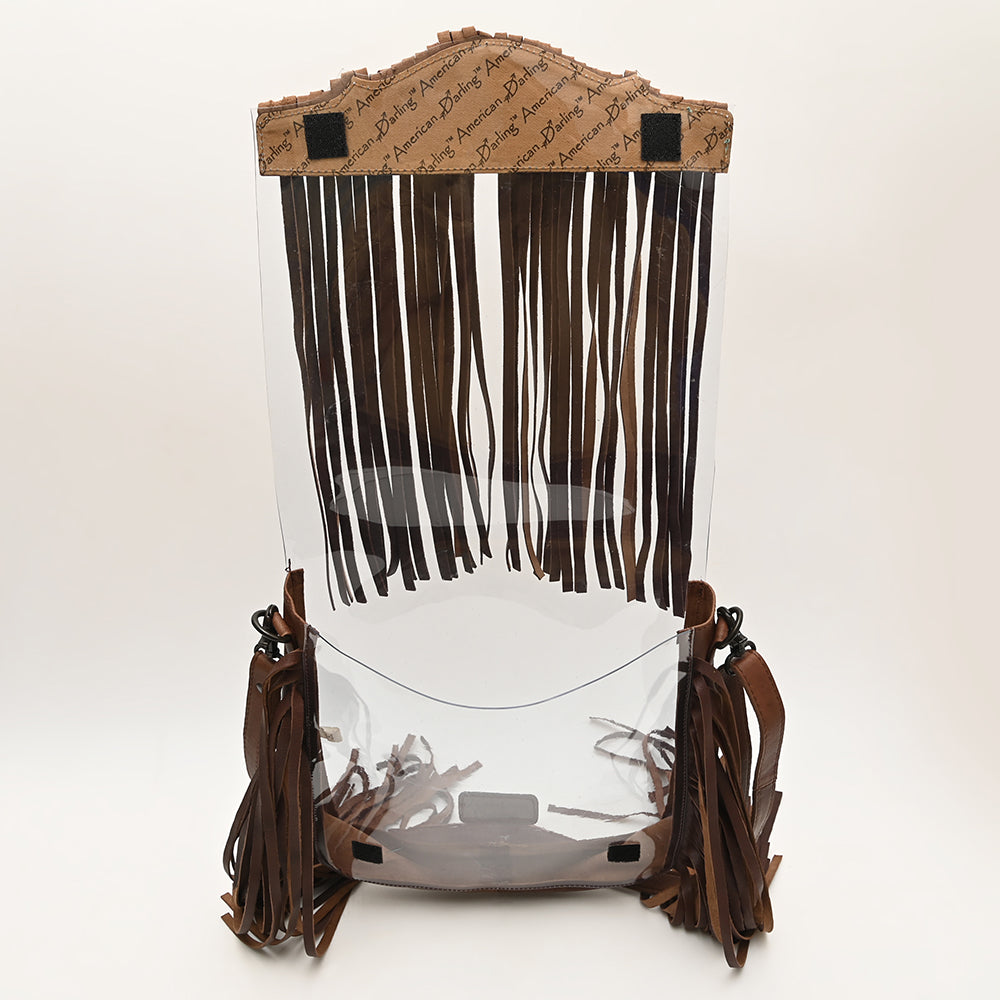 American Darling ADBGZ727 Clear Bag Hand Tooled Genuine Leather Women Bag Western Handbag Purse