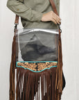 American Darling ADBGZ727 Clear Bag Hand Tooled Genuine Leather Women Bag Western Handbag Purse