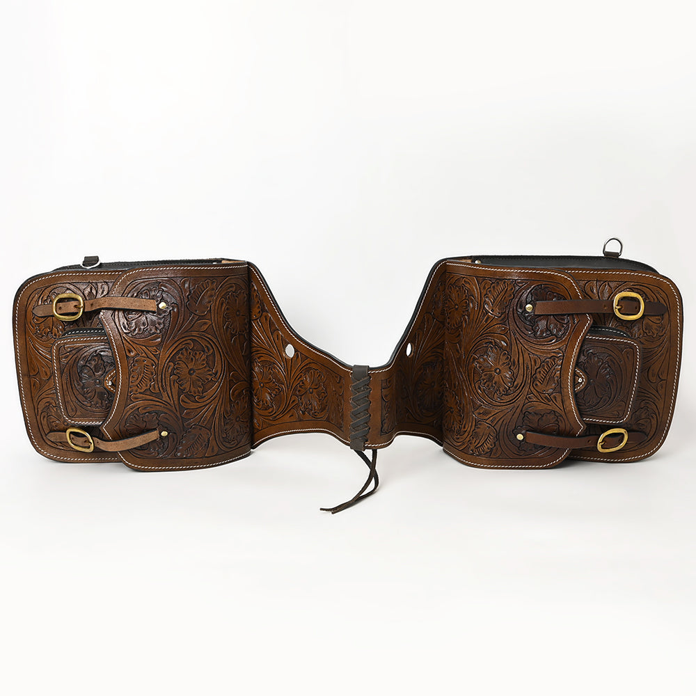 Hilason Western Horse Leather Saddle Bag Heavyduty Traditional Trail Ride