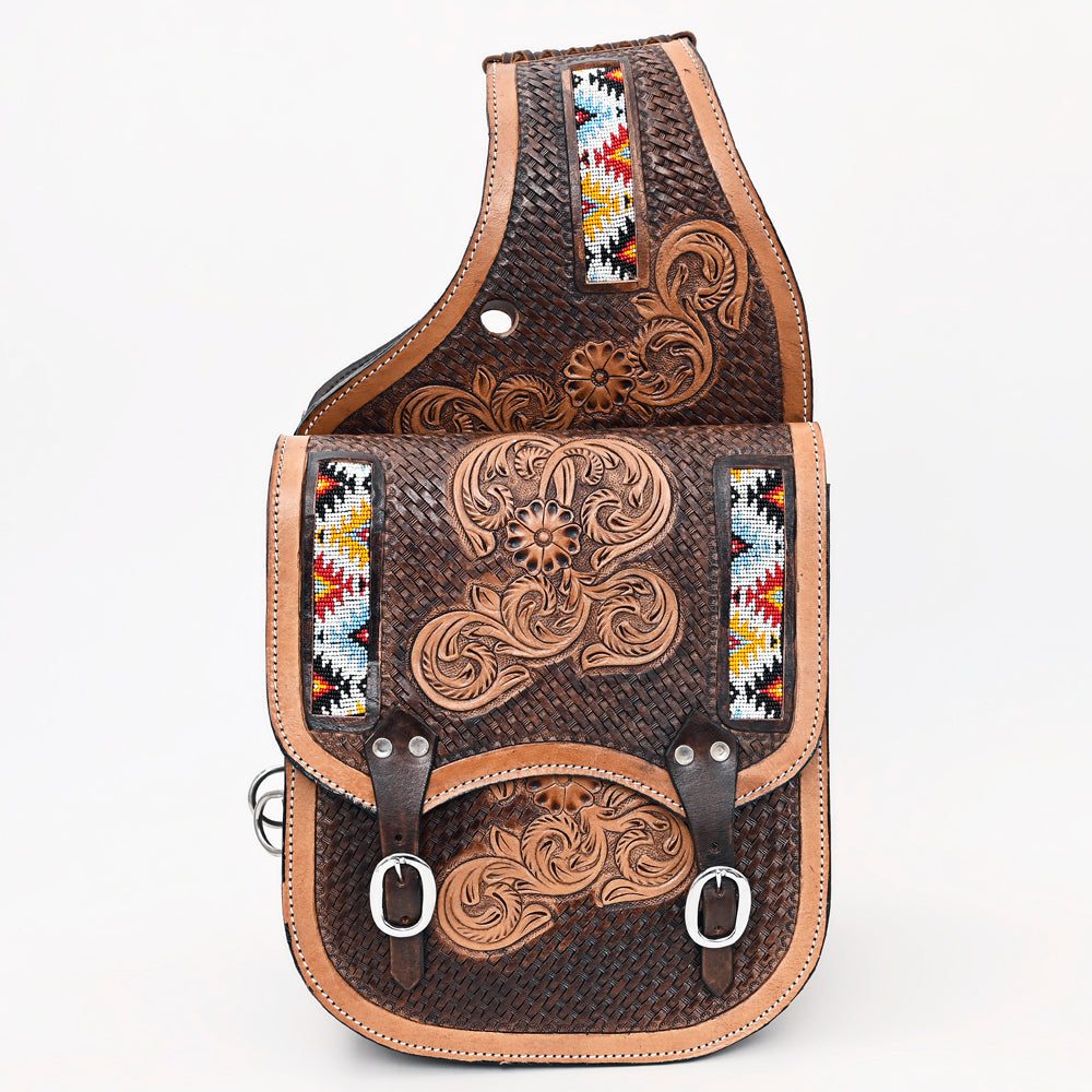 Hilason Western Horse Leather Saddle Bag Heavyduty Traditional Trail Ride