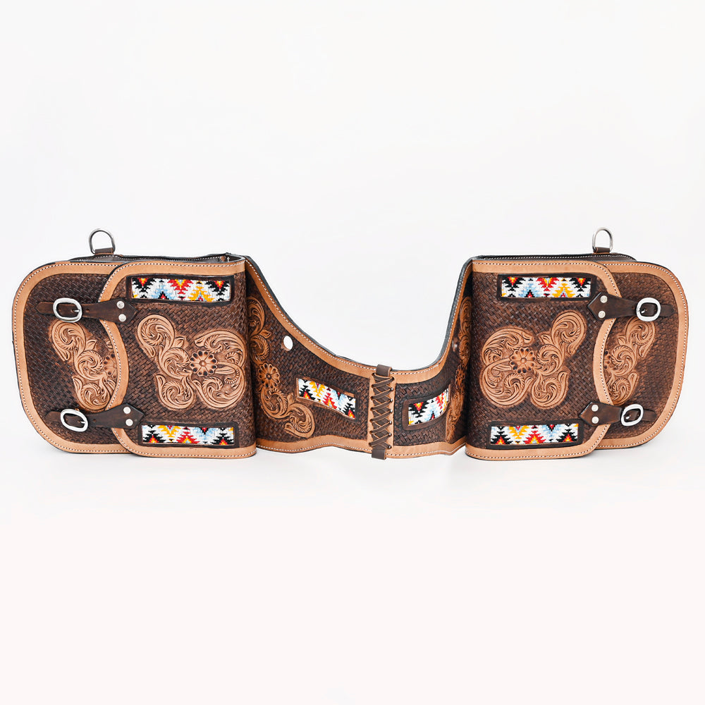 Hilason Western Horse Leather Saddle Bag Heavyduty Traditional Trail Ride