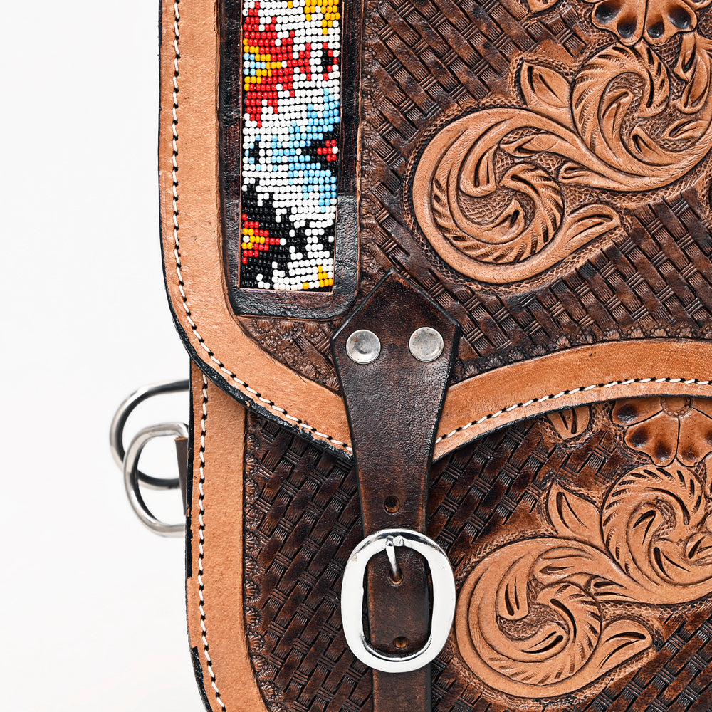 Hilason Western Horse Leather Saddle Bag Heavyduty Traditional Trail Ride