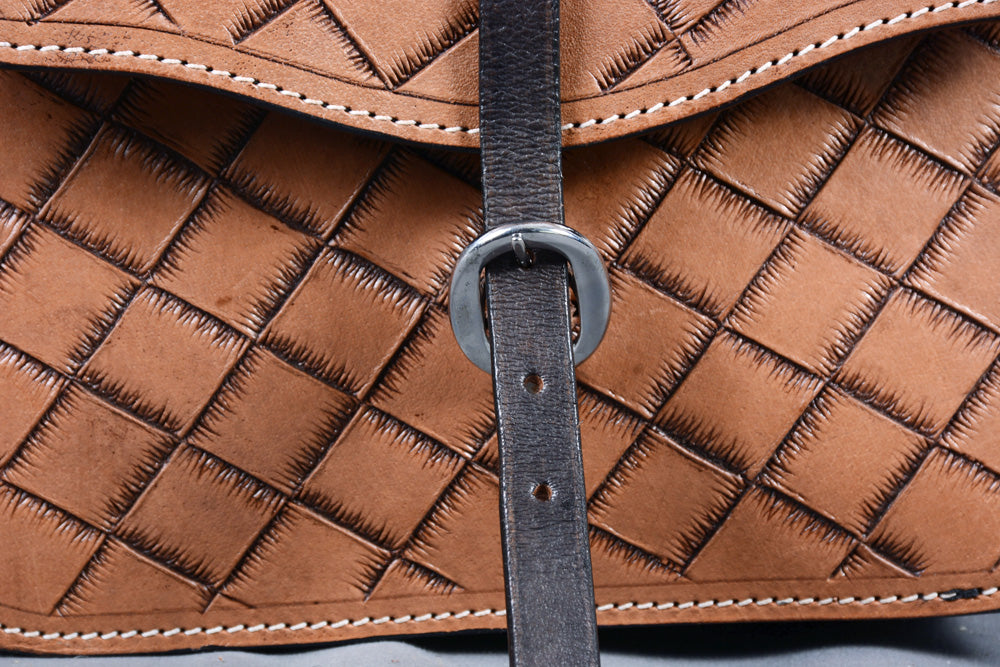 Hilason Western Horse Leather Saddle Bag Heavyduty Traditional Trail Ride