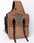 Hilason Western Horse Leather Saddle Bag Heavyduty Traditional Trail Ride