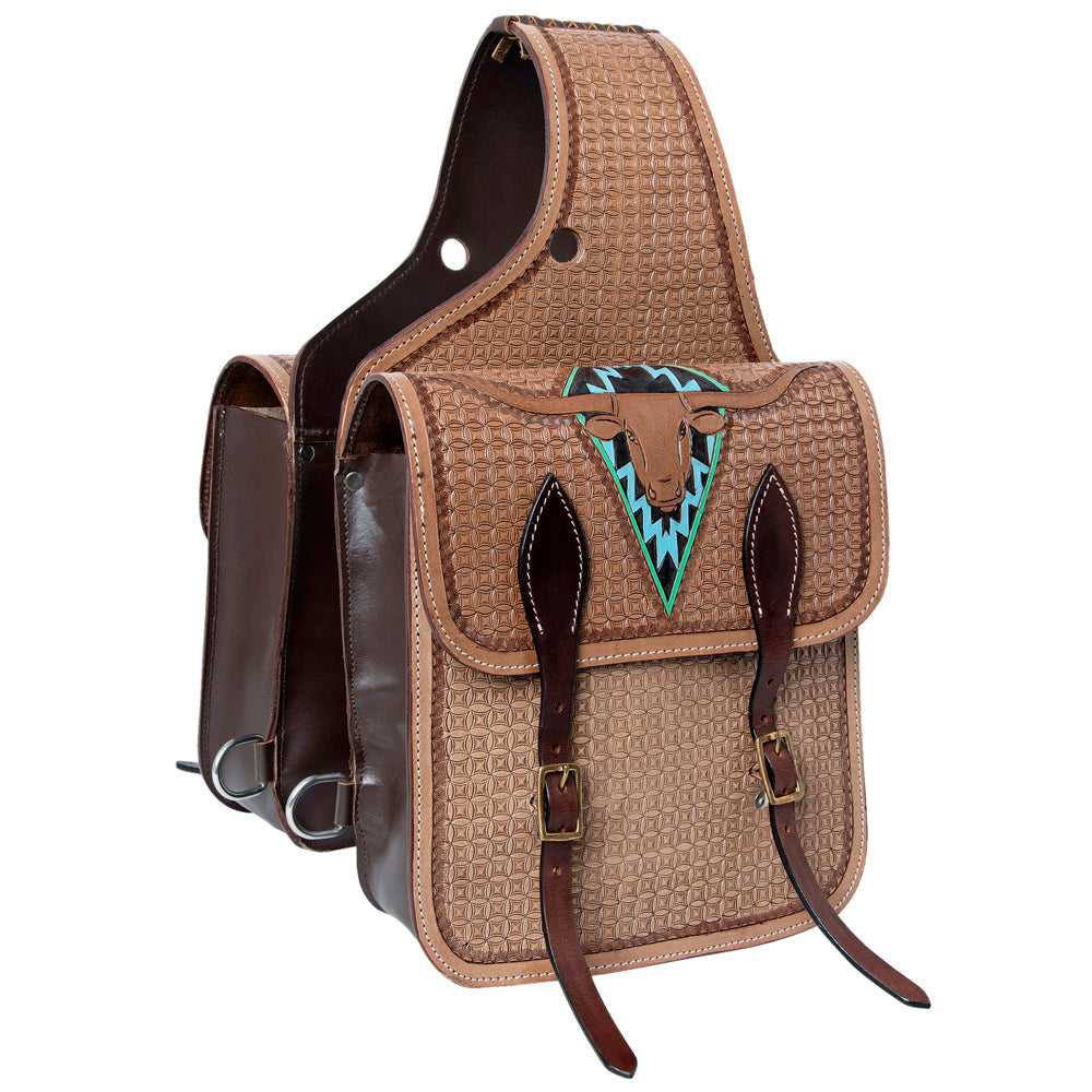 Hilason Western Horse Leather Saddle Bag Heavyduty Traditional Trail Ride