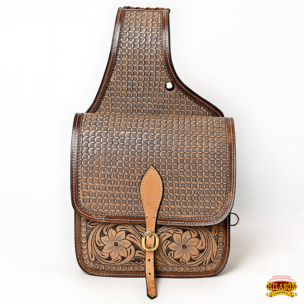 Hilason Western Horse Leather Saddle Bag Heavyduty Traditional Trail Ride