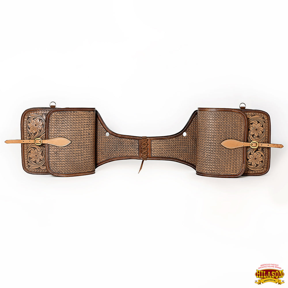 Hilason Western Horse Leather Saddle Bag Heavyduty Traditional Trail Ride