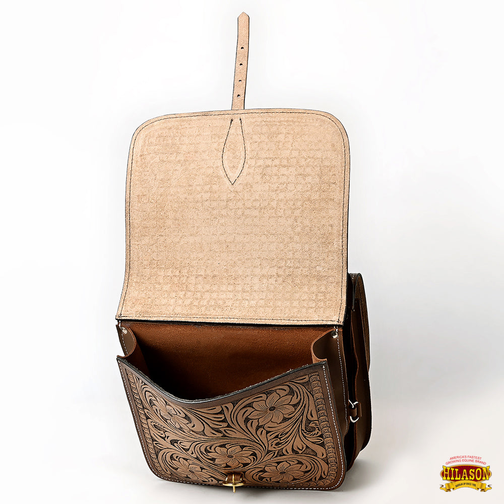 Hilason Western Horse Leather Saddle Bag Heavyduty Traditional Trail Ride