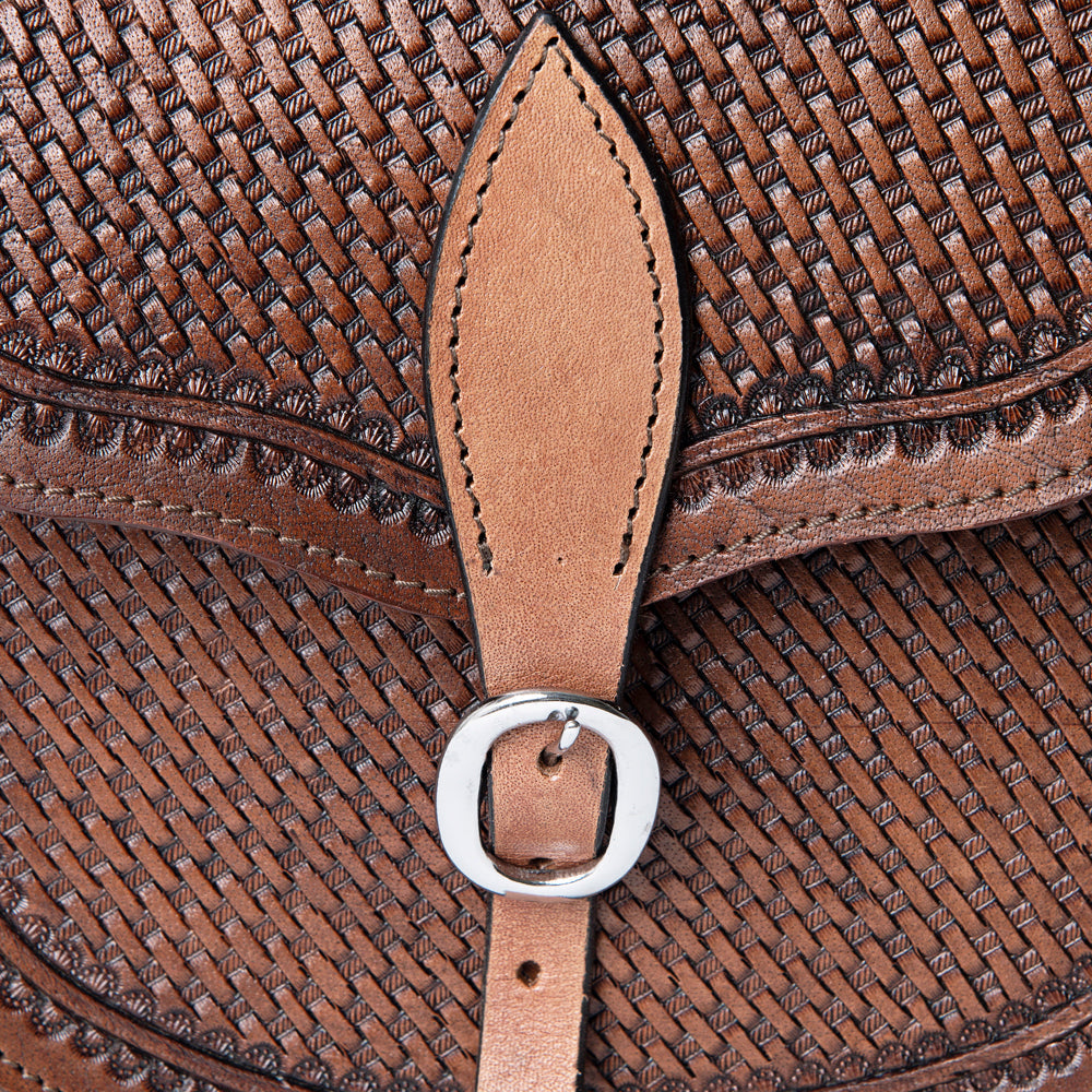 Hilason Floral  Western Horse Leather Saddle Bag Heavyduty Traditional Trail Ride