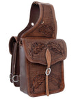 Hilason Floral  Western Horse Leather Saddle Bag Heavyduty Traditional Trail Ride