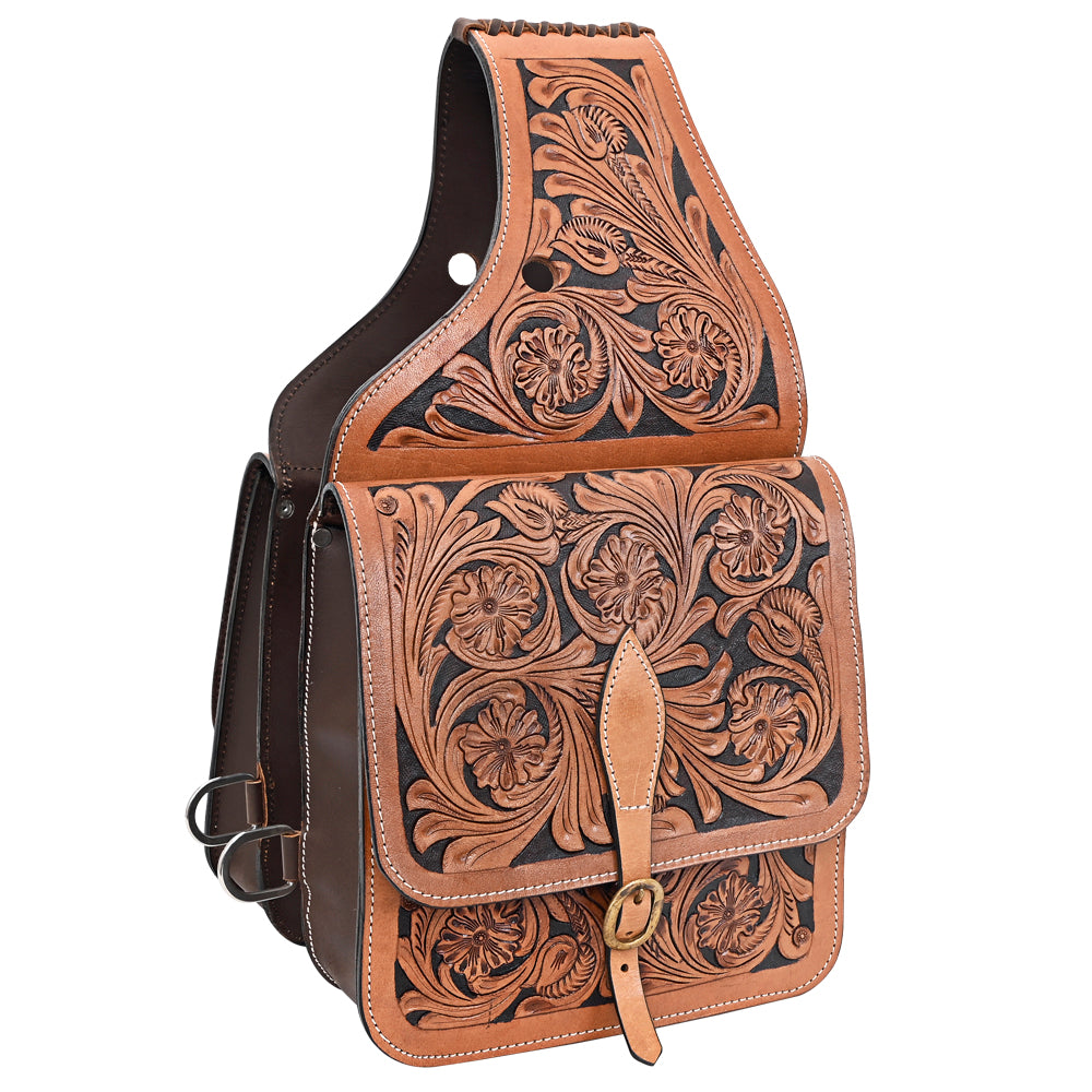 Hilason Western Horse Leather Saddle Bag Heavyduty Traditional Trail Ride