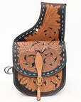 Hilason Floral  Western Horse Leather Saddle Bag Heavyduty Traditional Trail Ride