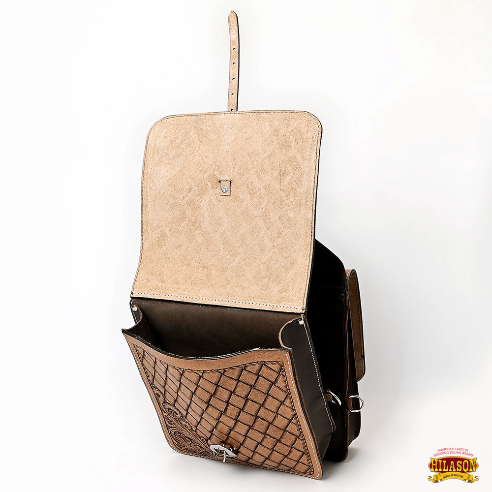 Hilason Western Horse Leather Saddle Bag Heavyduty Traditional Trail Ride