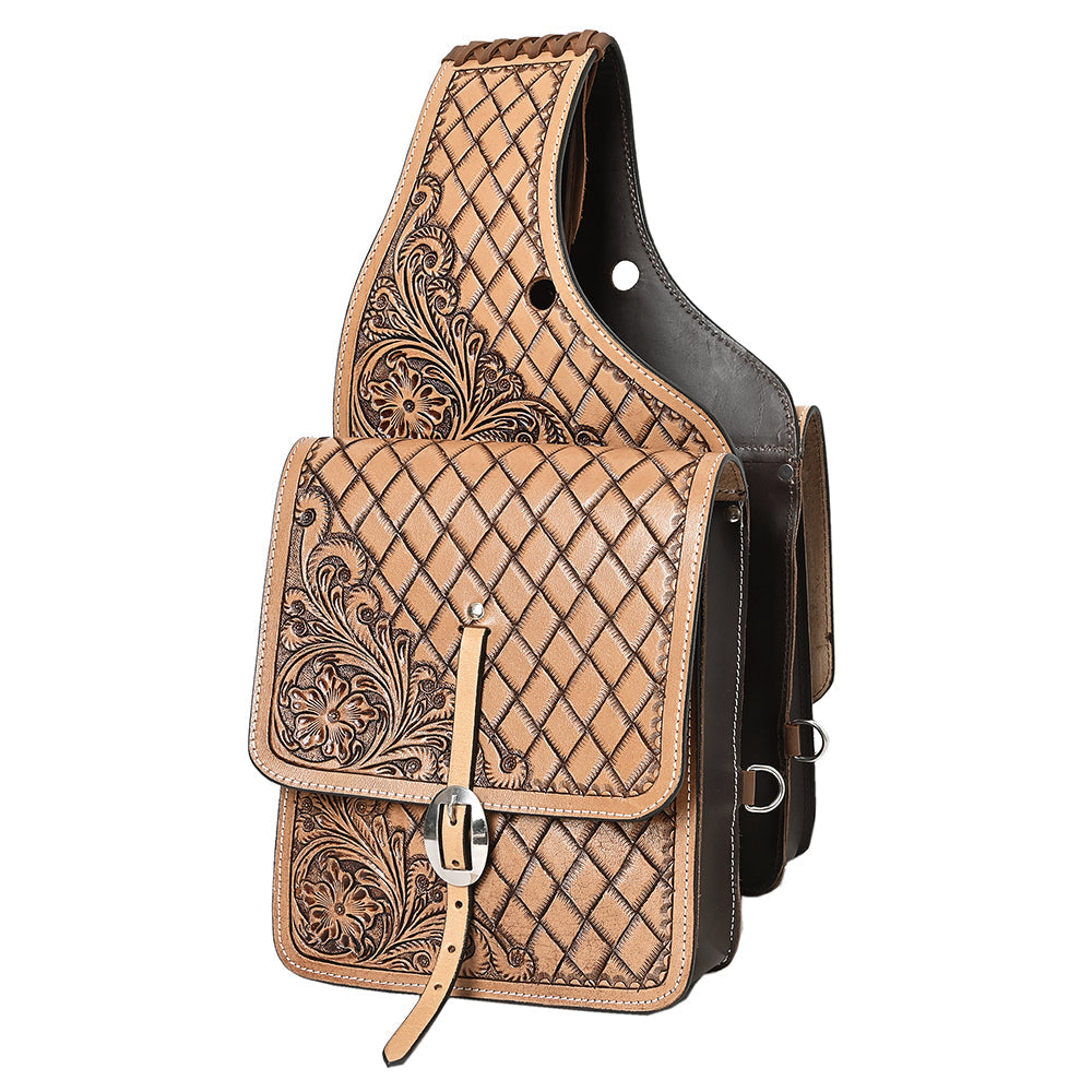 Hilason Western Horse Leather Saddle Bag Heavyduty Traditional Trail Ride