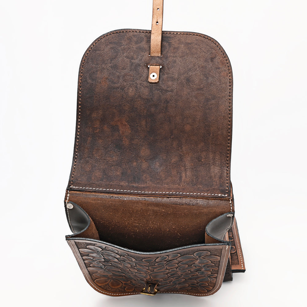 Hilason Floral  Western Horse Leather Saddle Bag Heavyduty Traditional Trail Ride