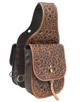 Hilason Floral  Western Horse Leather Saddle Bag Heavyduty Traditional Trail Ride