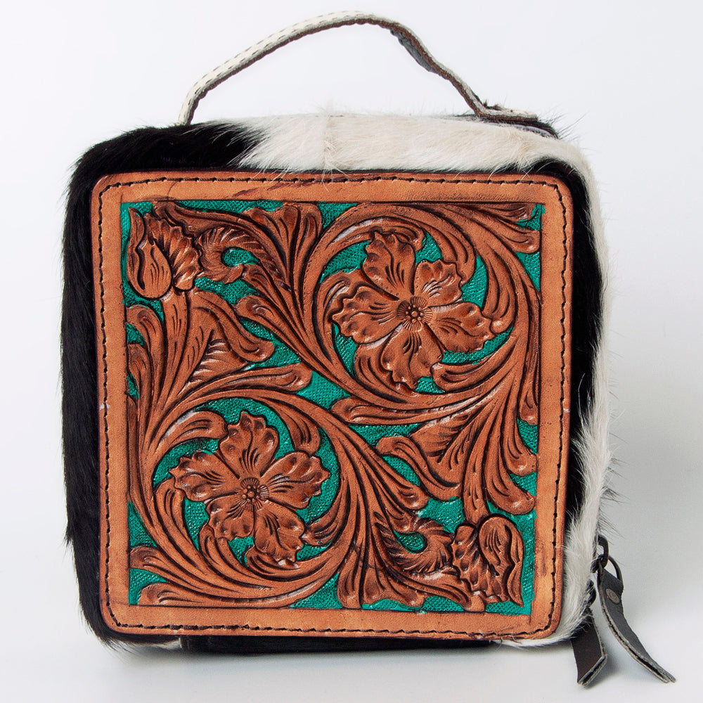 American Darling Hand Tooled Hair On Genuine Leather Women Bag Western Handbag Purse