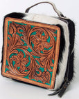 American Darling Hand Tooled Hair On Genuine Leather Women Bag Western Handbag Purse