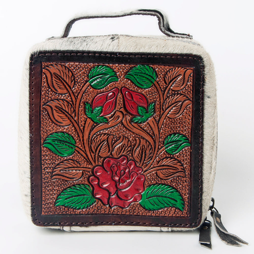 American Darling Hand Tooled Hair On Genuine Leather Women Bag Western Handbag Purse