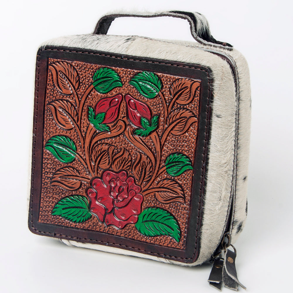 American Darling Hand Tooled Hair On Genuine Leather Women Bag Western Handbag Purse