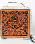 American Darling Hand Tooled Hair On Genuine Leather Women Bag Western Handbag Purse