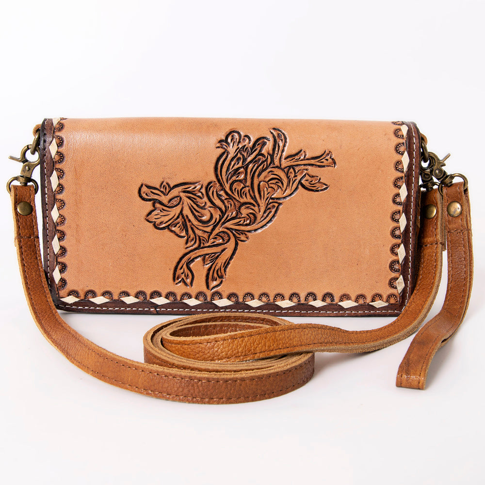 Ohlay Bags KBM101E Organiser Hand Tooled Genuine Leather Women Bag Western Handbag Purse