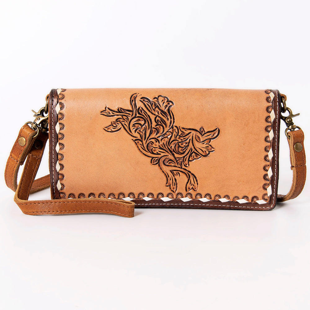 Ohlay Bags KBM101E Organiser Hand Tooled Genuine Leather Women Bag Western Handbag Purse