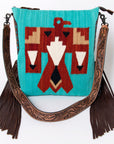 American Darling Saddle Blanket Genuine Leather Women Bag Western Handbag Purse