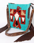 American Darling Saddle Blanket Genuine Leather Women Bag Western Handbag Purse