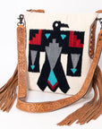 American Darling Saddle Blanket Genuine Leather Women Bag Western Handbag Purse