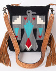American Darling Saddle Blanket Genuine Leather Women Bag Western Handbag Purse