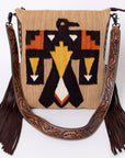American Darling Saddle Blanket Genuine Leather Women Bag Western Handbag Purse