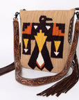American Darling Saddle Blanket Genuine Leather Women Bag Western Handbag Purse