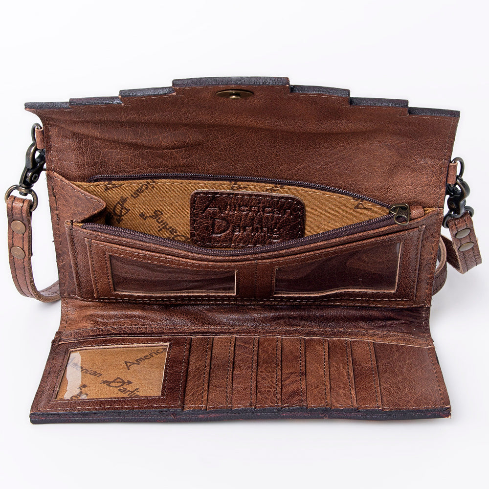 American Darling Hand Tooled Genuine Leather Women Bag Western Handbag Purse