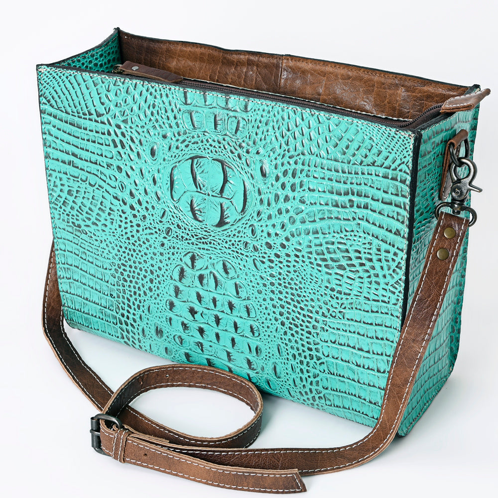 American Darling Crocodile Embossed Genuine Leather Women Bag Western Handbag Purse